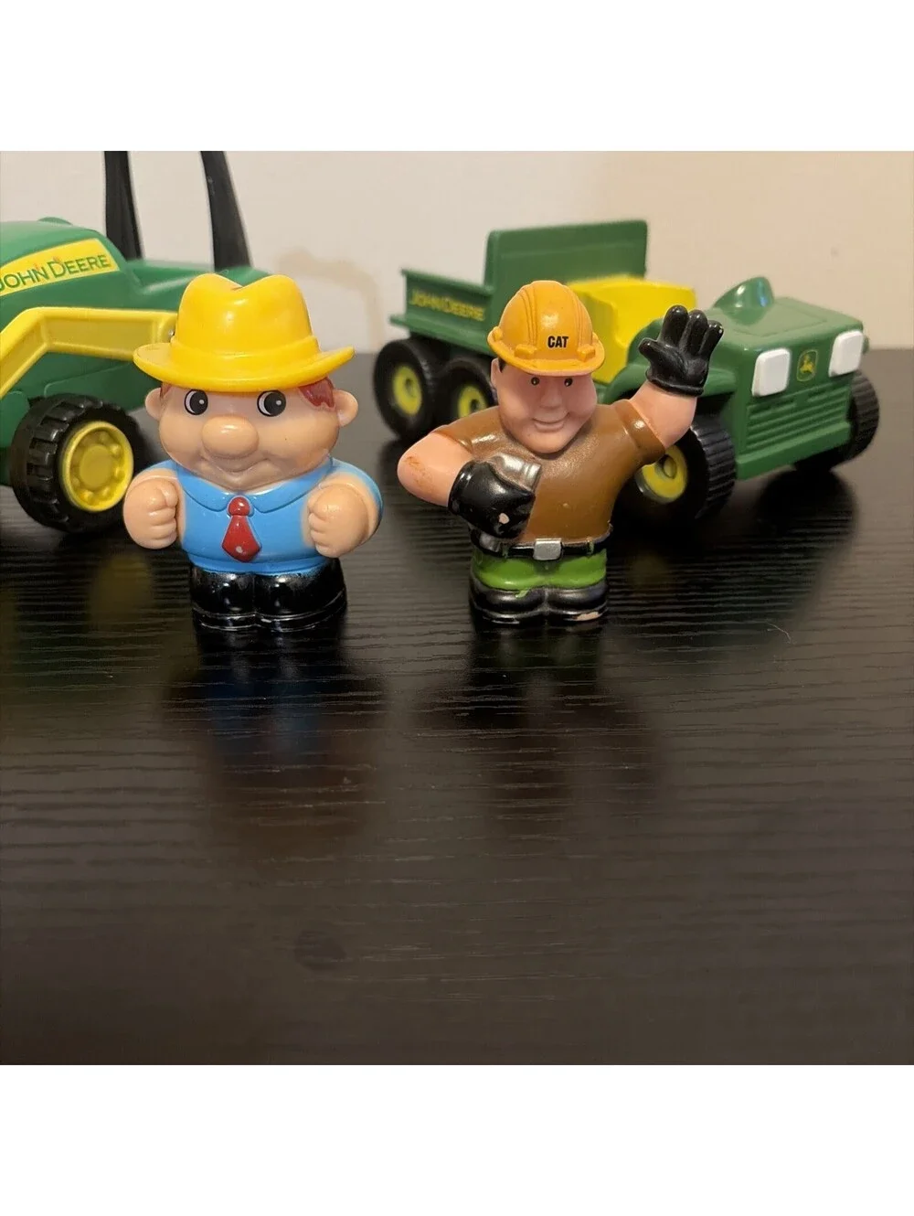 Toy John Deere Plastic Tractor And Gator With Little Drivers